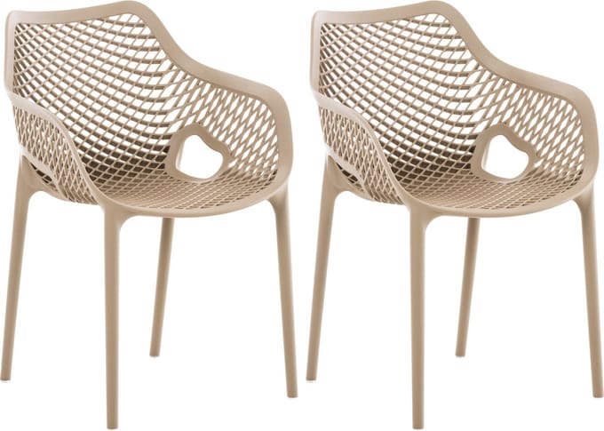 CLP Air Set van 2 Tuinstoelen - Stapelbaar - UV-lichtbestendig - Waterafstotend - modder