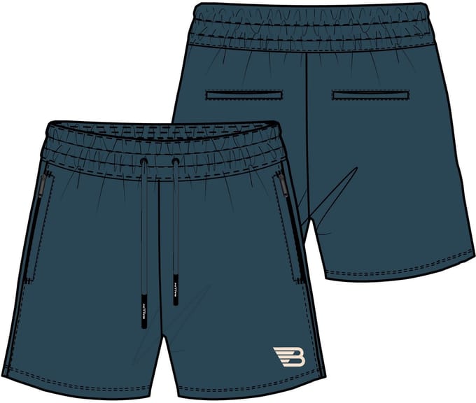 Ballin Amsterdam - Jongens Regular fit Shorts Sweat - Navy - Maat 16
