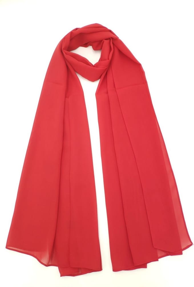 Lange dames sjaal Ditte-effen licht rood-omslagdoek-stola