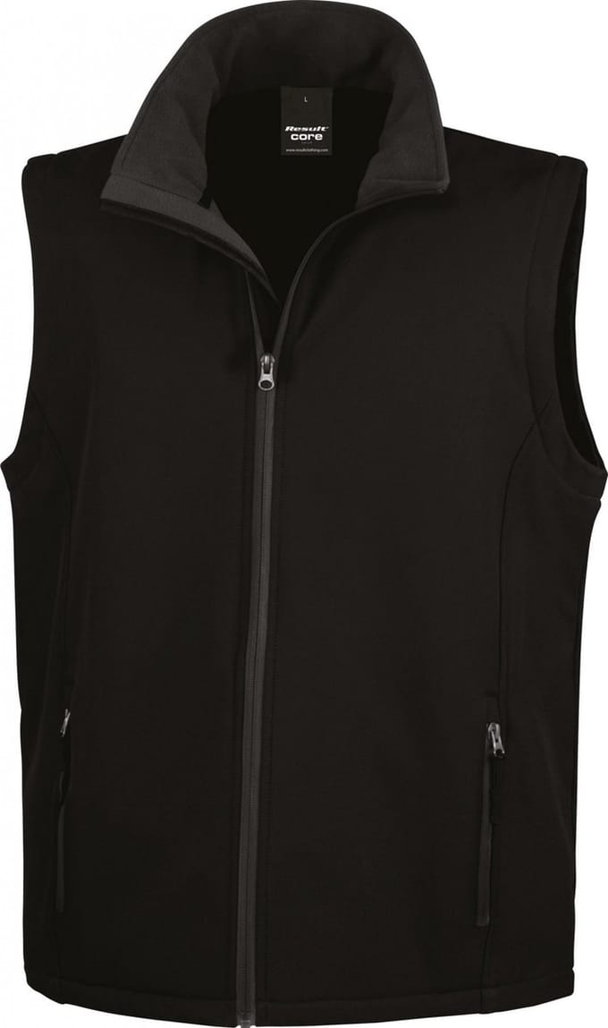 Result Printable Soft Shell Bodywarmer RT232 - Black/Black - 4XL