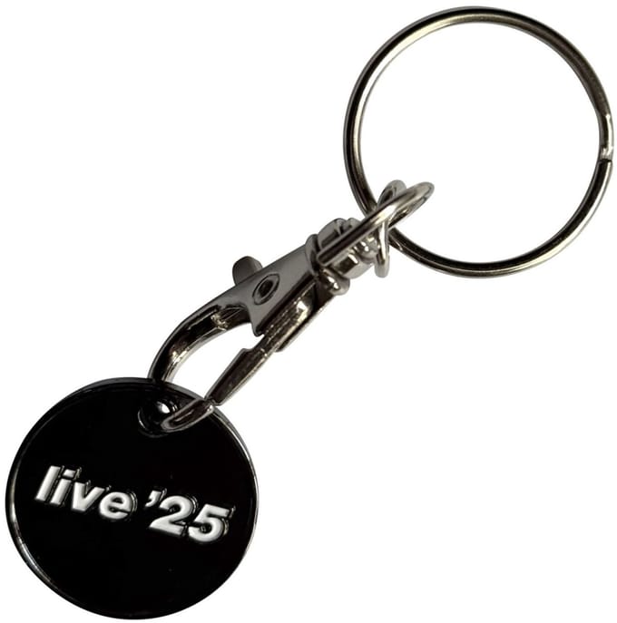 Oasis - Live '25/Decca Logo DoubleSided Trolley Coin Sleutelhanger - Zwart