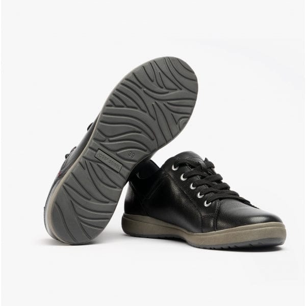CAREN 12 Dames Leren Sneakers Zwart