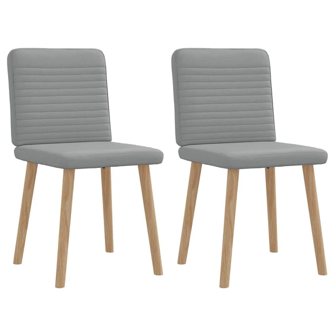 vidaXL - Eetkamerstoelen - 2 - st - stof - lichtgrijs
