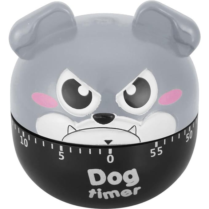 Minuterie de cuisine mécanique, mignon chien, compteurs manuels pour la cuisine à domicile, outil de rappel(gris) Gray gray