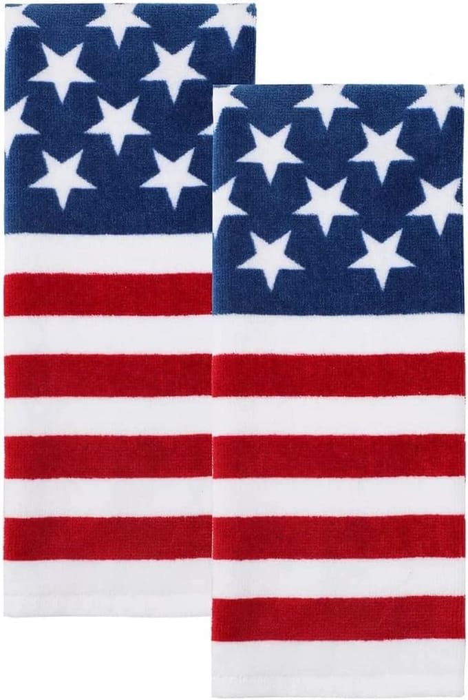 Set van 2 Patriottische Keukendoeken Rood Wit Blauw Kwaliteitskatoen