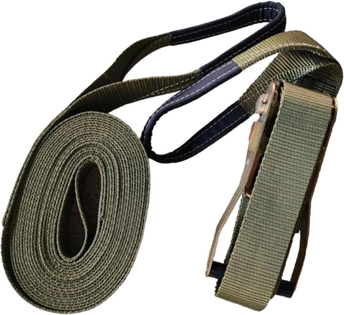 Slackline Set - Balansband Trainingslijn - Buitenactiviteit Balans - Extra Duurzaam Nylon - 11 Meter - Legergroen