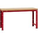 Manuflex werkbank Profi standaard, Tafelblad multiplex B 1750 x D 700, robijnrood