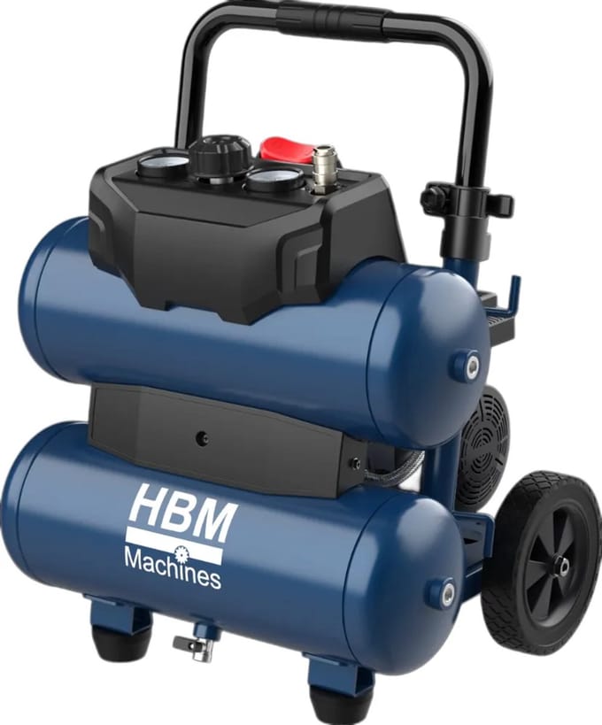HBM olievrije compressor, 17 liter, 10 bar, 1,1 pk
