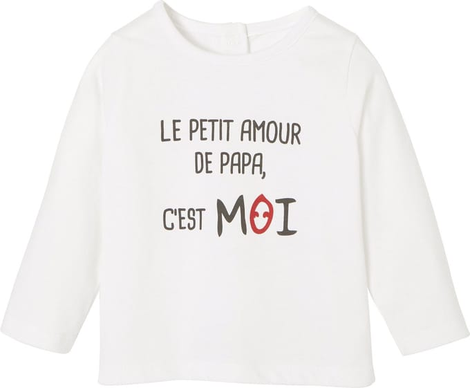 Vertbaudet T-shirt met lange mouwen en tekst voor baby's
