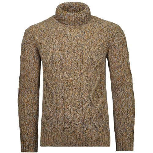 Ragman Trui Col Cable Design Pullover Oker / male