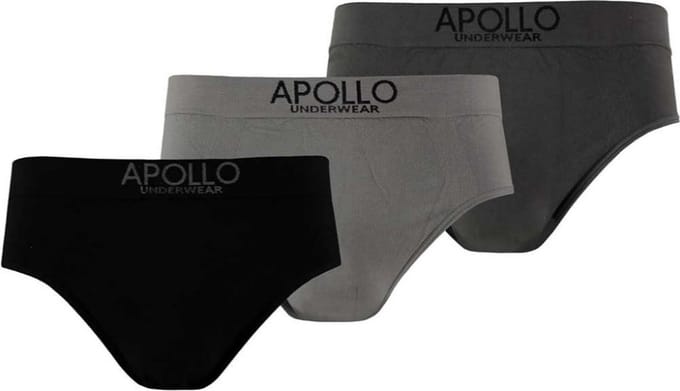Comfort Essentials - 3-pack naadloze, katoenen herenslips - Zwart/grijs - L