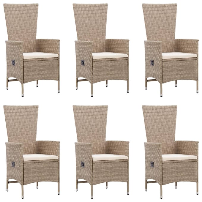 vidaXL - 7-delige - Tuinset - poly - rattan - beige