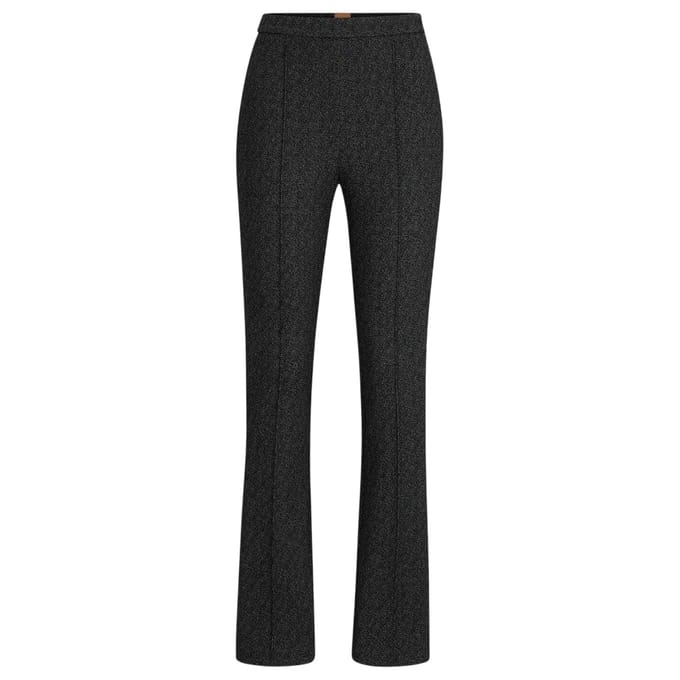 Boss Dames Tubeka Getextureerde Slim Fit Broek (Zwart)