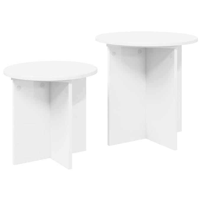 vidaXL - Bijzettafelset - 2 - st - Ø - 45 - x - 45 - cm - Geconstrueerd - hout