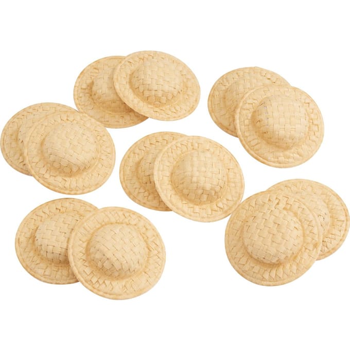 VBS Strohoed, 5 cm, 12 stuks - Natuur