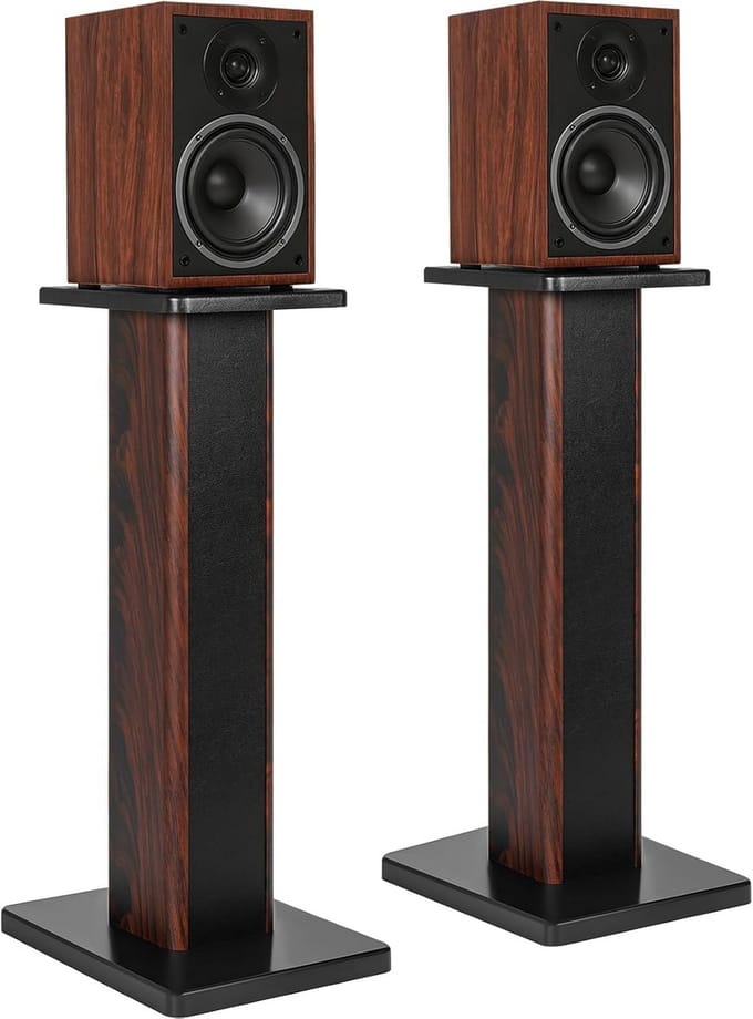 Luidsprekerstandaard - Luidsprekerhouder Speakerstandaard - Thuisbioscoop Opstellen - Zand Gevuld Ontwerp - 70 cm - Houtkleur