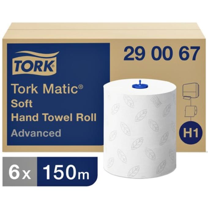 Handdoekrol tork h1 matic advanced 2-laags 150m Wit 290067