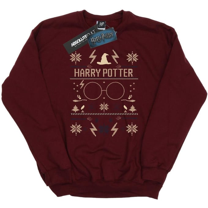 Harry Potter Dames/Dames Sweatshirt met Kerstpatroon (Bourgondië)