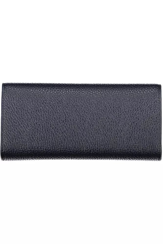 Th Wallet Geprint Leer Marineblauw