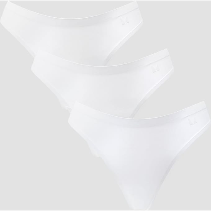 MP naadloze middelhoge string voor dames (verpakking met 3 stuks) - Wit - M