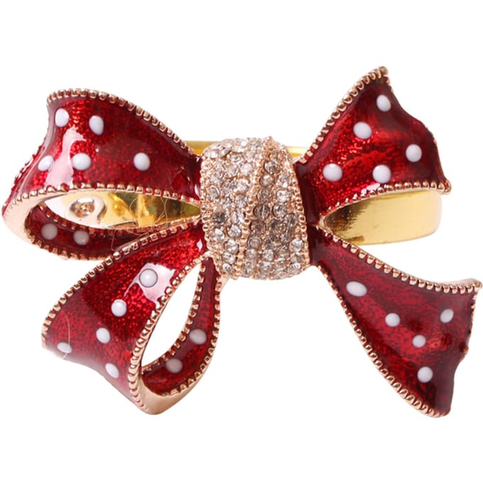 Ronds de serviette nœud de Noël Nœud de Noël Porte-serviettes pour la décoration de table brown