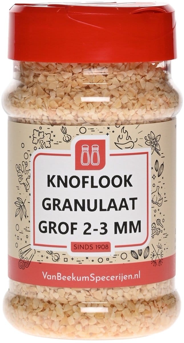 Van Beekum Specerijen - Knoflook Granulaat Grof 2-3 mm - Strooibus 180 Gram