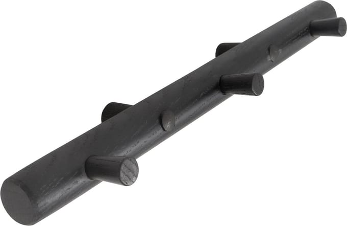 HOME It® kapstokrail met 3 haken, zwart eiken