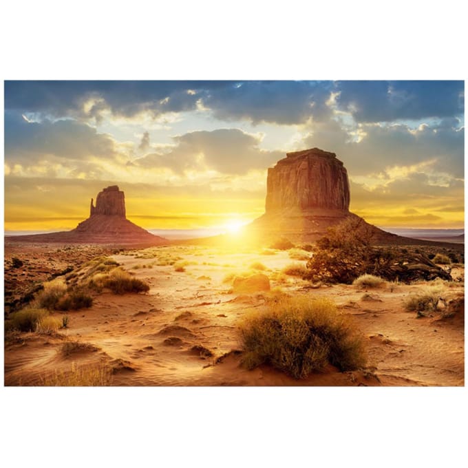 Zon en Woestijn Stijl Aquarium Achtergrond Poster PVC Zelfklevend Decor Papier (122*50 cm) beige