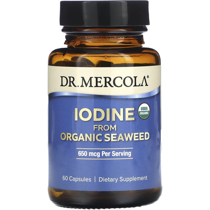 Dr. Mercola, Jodium uit Biologisch Zeewier, 650 mcg, 60 Capsules (325 mcg per capsule)
