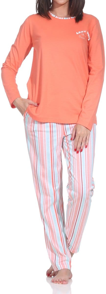 Normann dames lange pyjama in elegante strepenlook – ook in grote maten