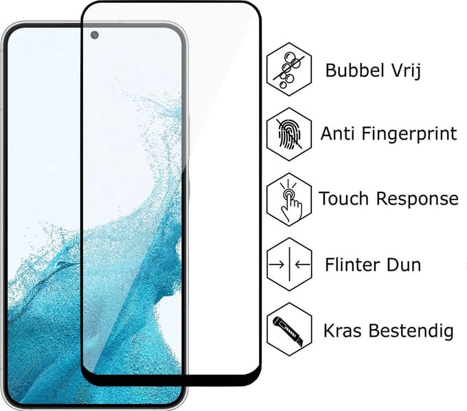 Geschikt voor Samsung S22 Screenprotector - Gehard Glas Full Screen Protector