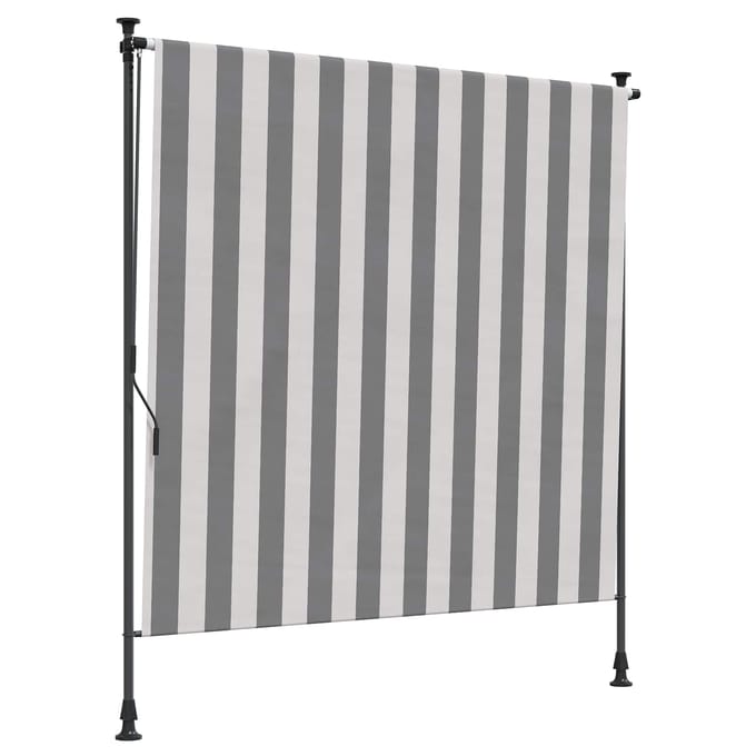vidaXL - Buitenzonwering - Rolgordijn - Antraciet - en - Wit - 100 - x - 270 - cm