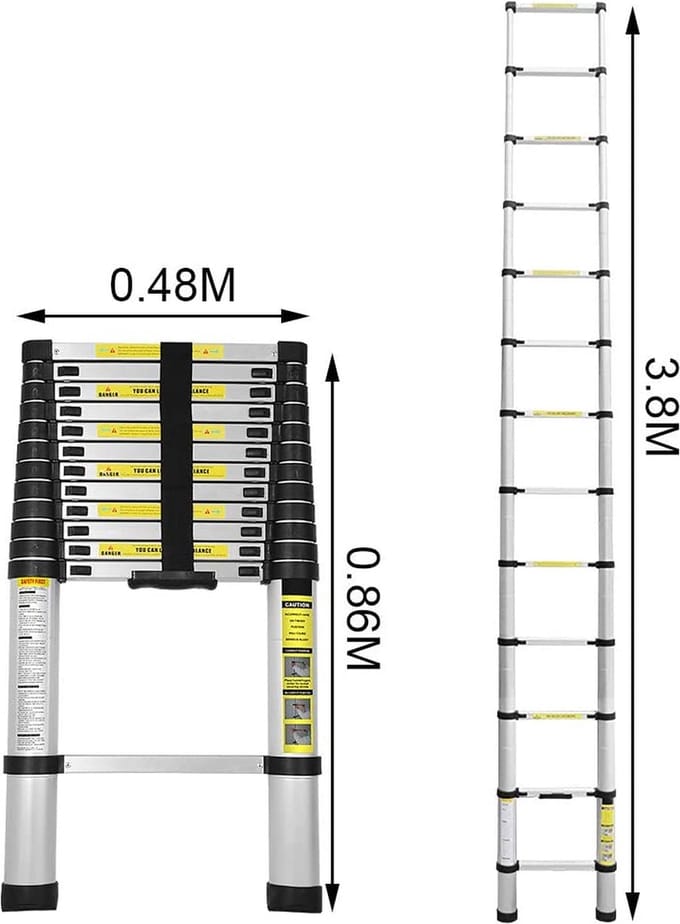Telescoopladder 3.8m - Telescopische Ladder - Veilig en flexibel