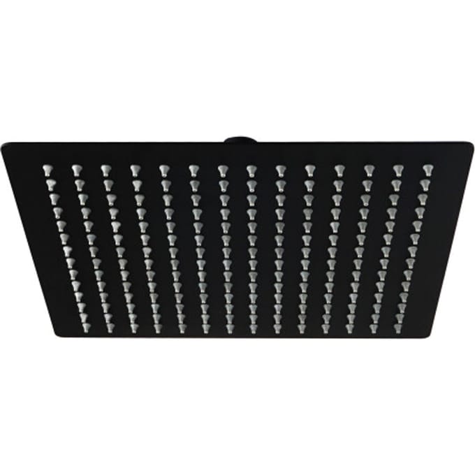 4bathroomz® Universele extra Platte Hoofddouche Vierkant RVS Ø25 cm - Zwart