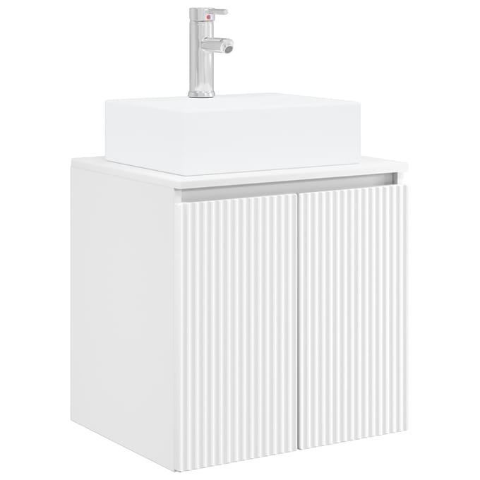 vidaXL - Wandgemonteerd - badkamerwastafelmeubel - Wit - 49,5 - x - 41 - x - 79,5 - cm