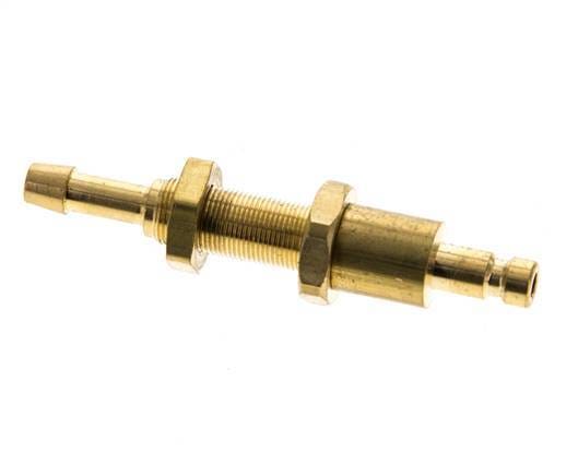 Messing DN 2.7 (Micro) Luchtkoppeling Insteeknippel 4 mm Slangpilaar Schotkoppeling Double Shut-Off