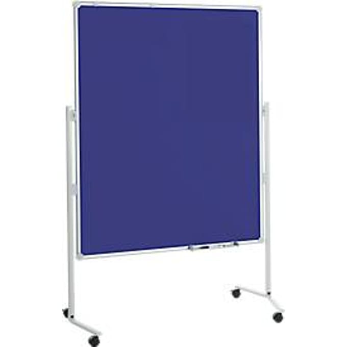 MAUL presentatiebord Pro, B 1200 x H 1500 mm, whiteboard/textiel, blauw