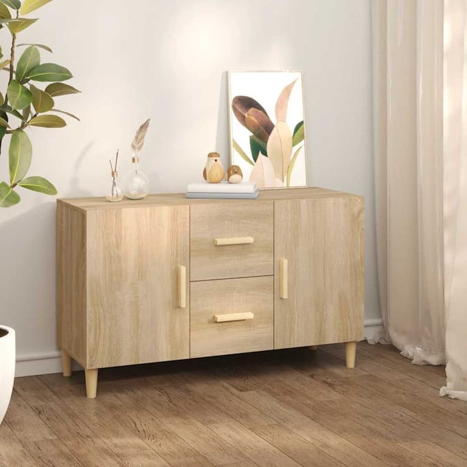 vidaXL - Dressoir - 100x36x60 - cm - bewerkt - hout - sonoma - eikenkleurig