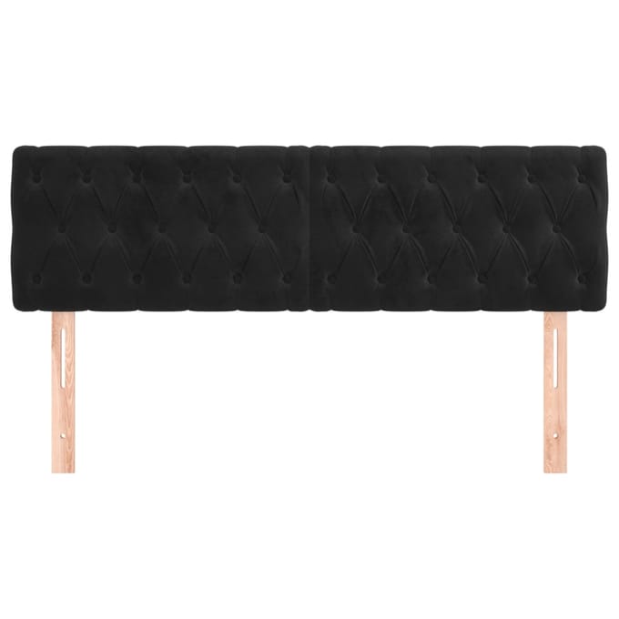 vidaXL - Hoofdborden - 144x7x78/88 - cm - fluweel - zwart