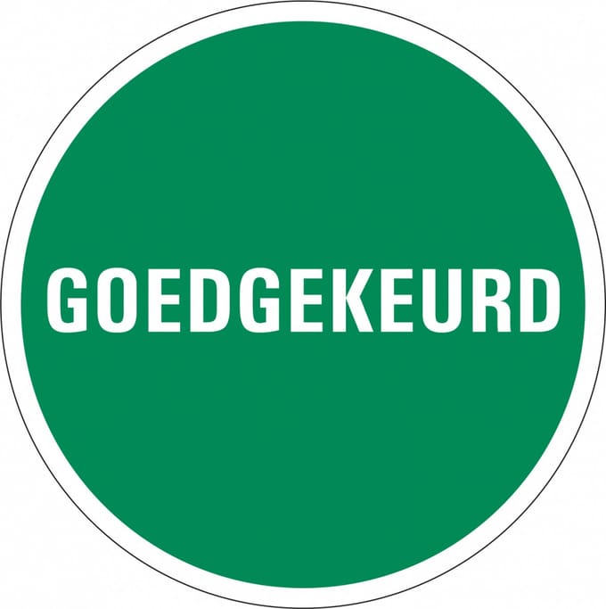 Goedgekeurd controlesticker, op vel 30 mm - 18 per kaart