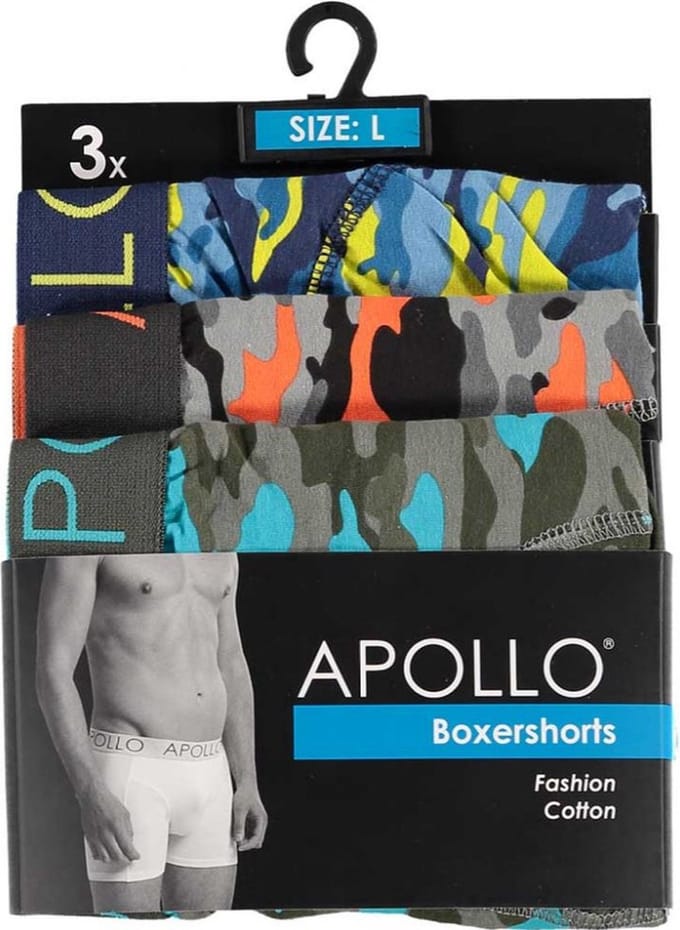 Apollo Boxershort Camouflage Heren Katoen 3 Stuks Maat M