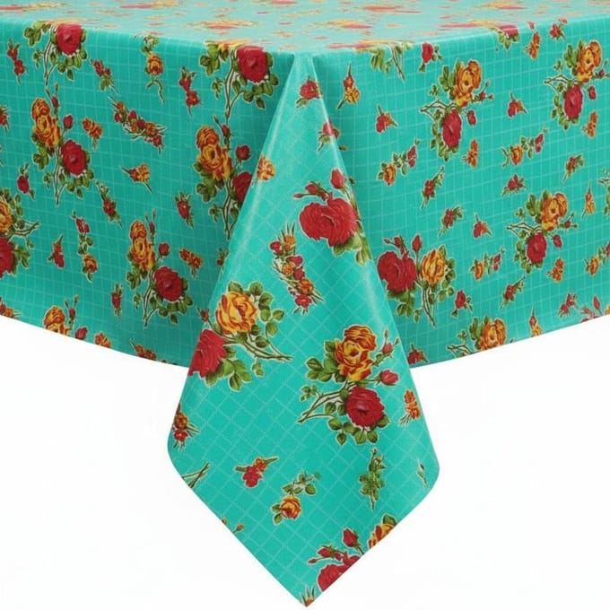 Protecttable - Mexicaans tafelzeil Rosedal Mint 120x140cm - Tafelkleed Afwasbaar - Kunststof