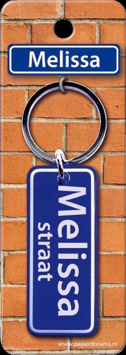 Paper Dreams Sleutelhanger Straatnaam Melissa 9 Cm Staal Blauw