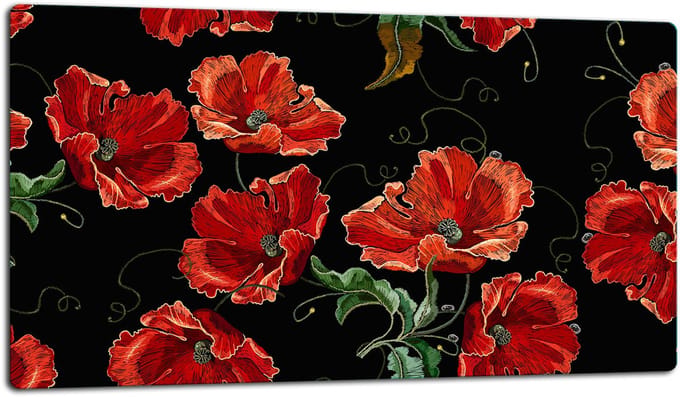 TMK ArtDeko - Snijplank - Glas - 52cm - Kleurvolle Bloemen