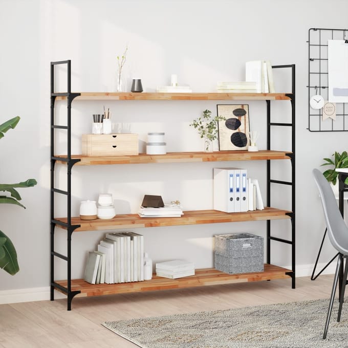 vidaXL - Wandschappen - 2 - st - zwevend - olieafwerking - 140x30x4 - cm - acaciahout