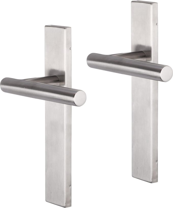 Deurkruk - Impresso Chelsea - Voor binnen - Vierkant deurschild - RVS - 2 stuks