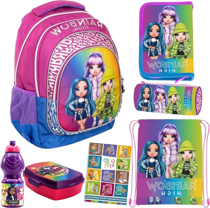 Schooltas Set - Rugzak Set - Naar School Gaan - 7 Delige Set - 39 x 28 x 15 cm