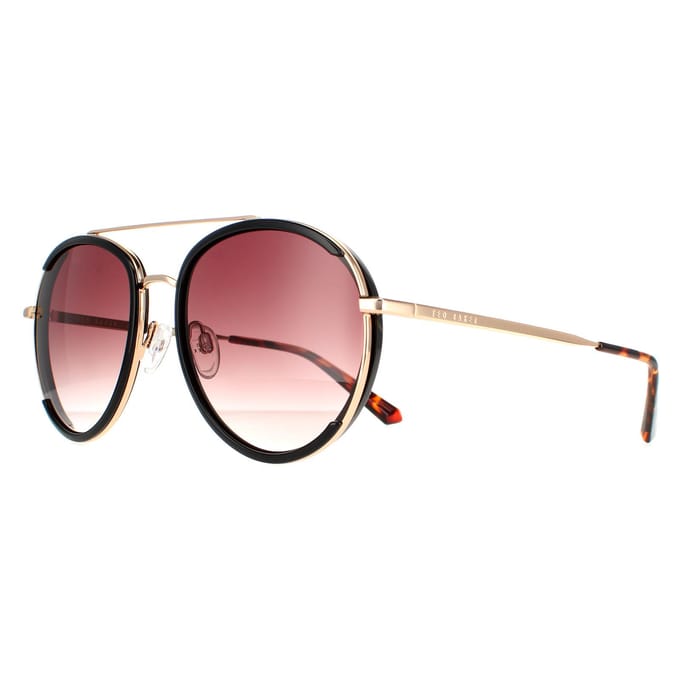 Ted Baker zonnebril TB1638 Gaia 001 Zwart goudbruin gradiënt