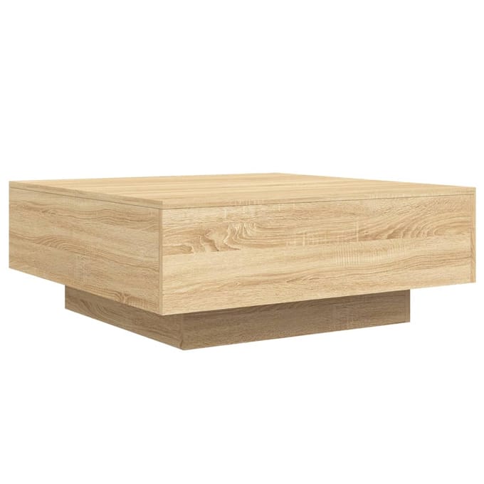 vidaXL - Salontafel - met - LED-verlichting - 80x80x31 - cm - sonoma - eikenkleurig