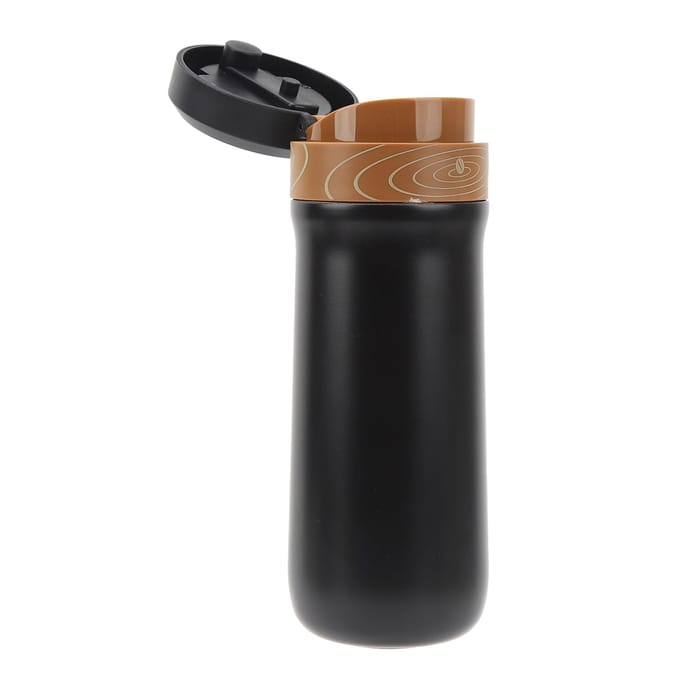 French Press Koffiezetapparaat Reizen Draagbaar Dubbelwandig Roestvrij Staal Geïsoleerde Mok black